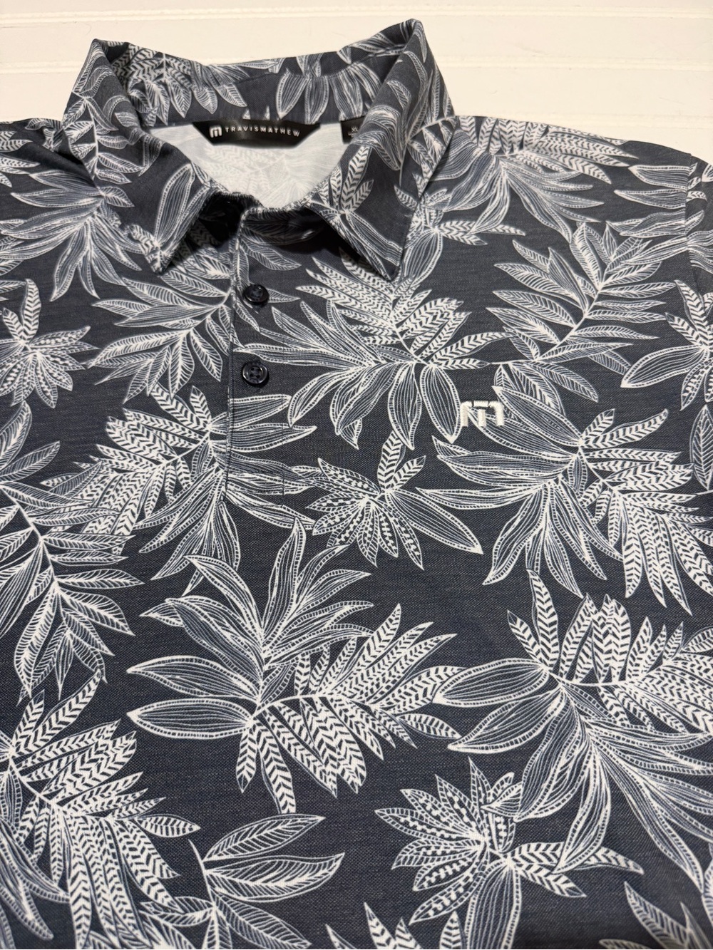 TravisMathew Sea Journey Polo Shirt Mens XL Floral Print Performance Golf